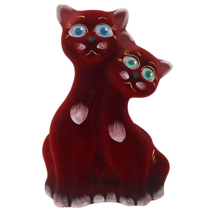 Копилка "Вместе" флок, бордовая