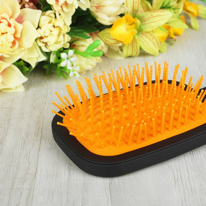 Расчёска массажная, широкая, с зеркалом, цвета МИКС