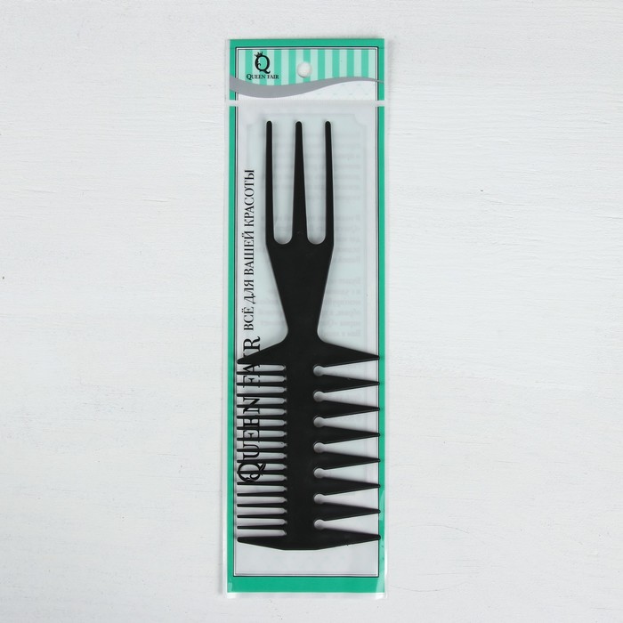 Расчёска-трезубец трёхсторонняя, цвет чёрный