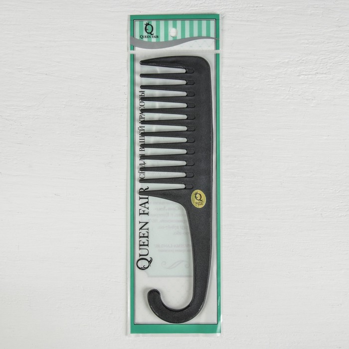 Расчёска-гребень с крючком, цвет чёрный