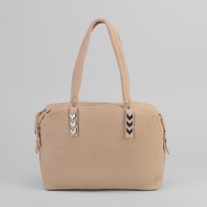 Сумка женская на молнии, 1 отдел, 1 наружный карман, цвет бежевый