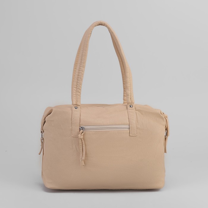 Сумка женская на молнии, 1 отдел, 1 наружный карман, цвет бежевый