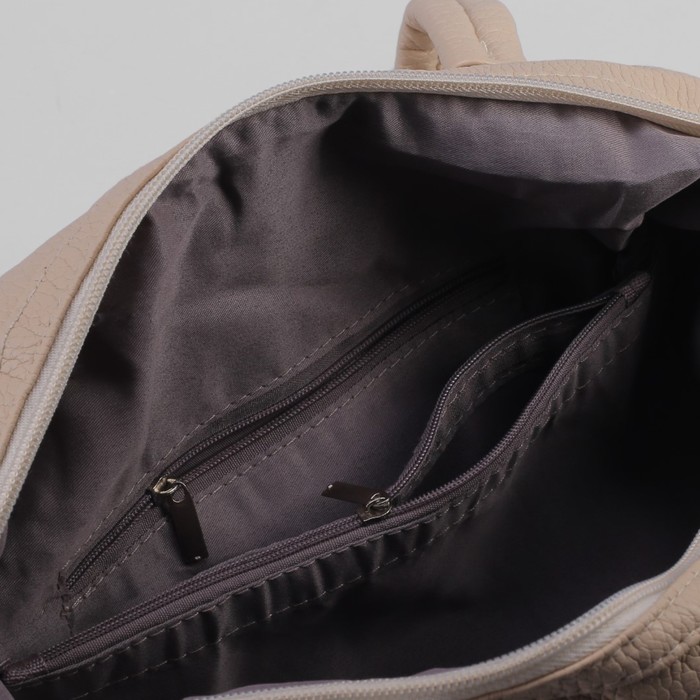 Сумка женская на молнии, 1 отдел, 1 наружный карман, цвет бежевый