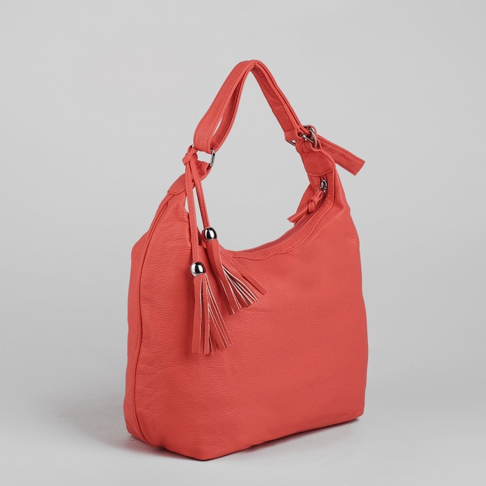 Сумка женская на молнии, 1 отдел, 1 наружный карман, цвет коралловый