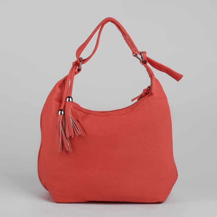 Сумка женская на молнии, 1 отдел, 1 наружный карман, цвет коралловый