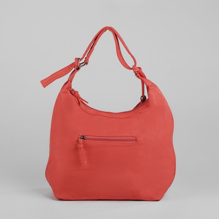 Сумка женская на молнии, 1 отдел, 1 наружный карман, цвет коралловый