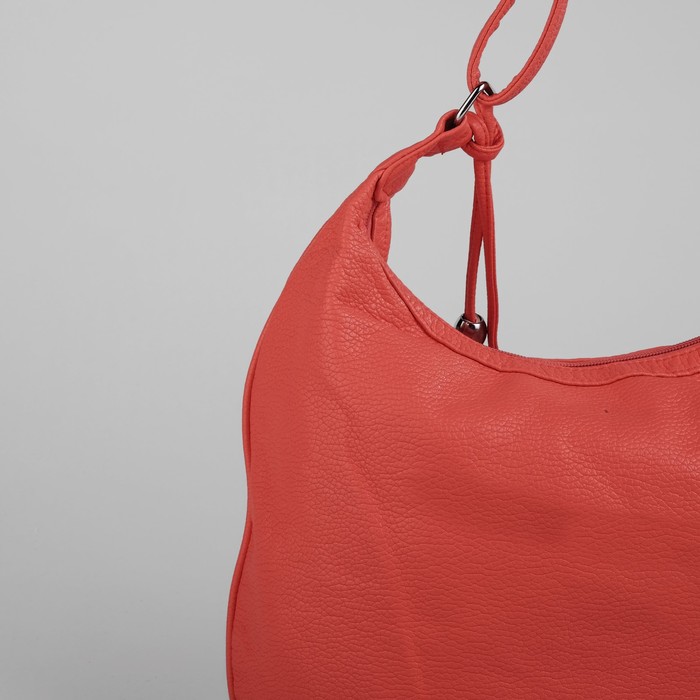 Сумка женская на молнии, 1 отдел, 1 наружный карман, цвет коралловый