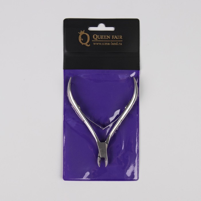 Кусачки маникюрные, двойная пружина, 9,5см, рабочая область-10мм, цвет серебристый