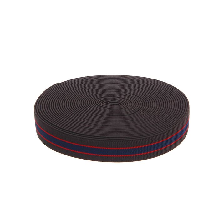 Резинка, ширина 3см, 10±1м, цвет коричнево-сине-красный