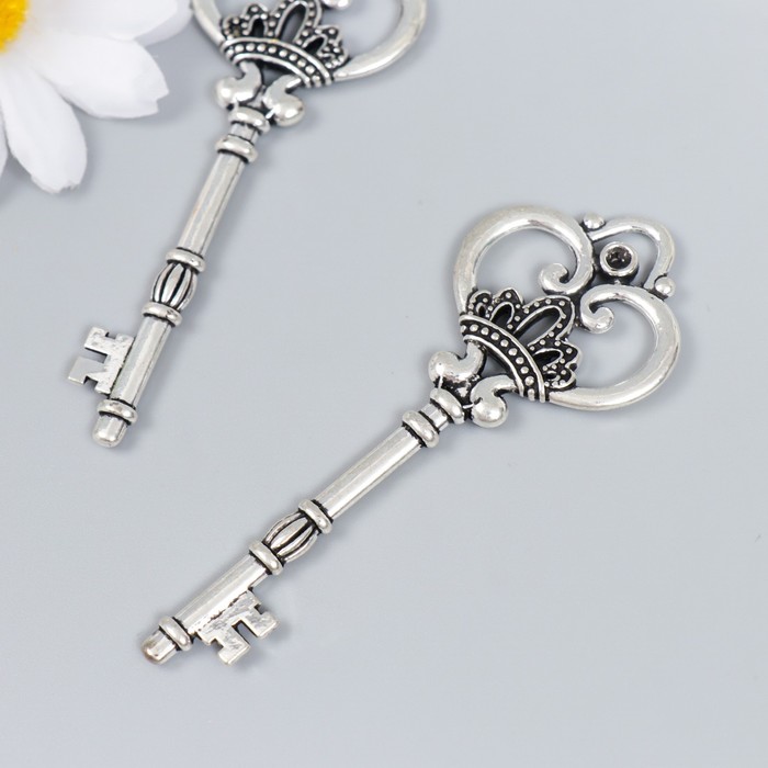 фото Декор металл "королевский ключ" 8х3 см арт узор