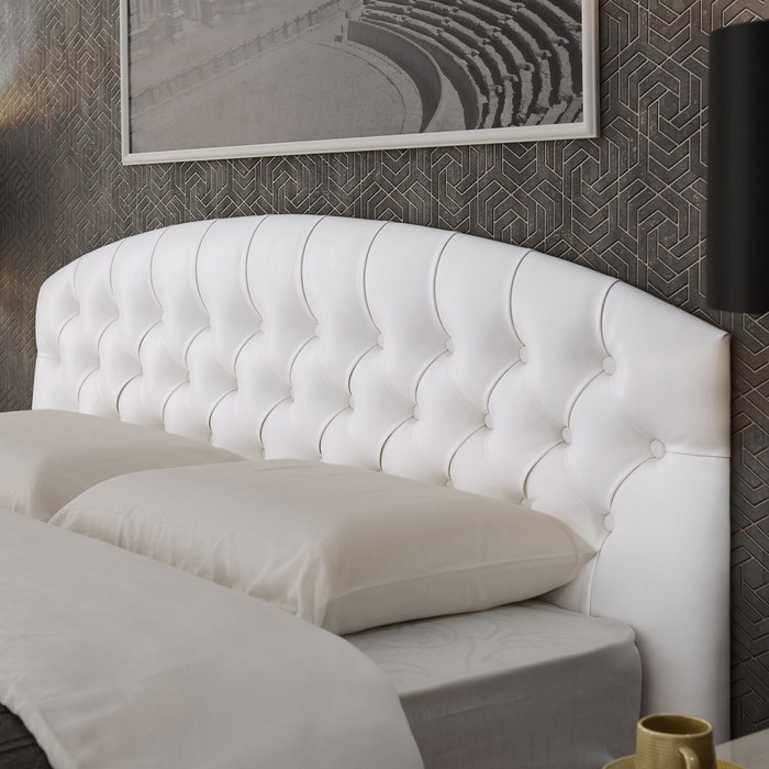 Кровать «Пальмира» с ПМ, 140 х 200 см, ортопедическое основание, экокожа, цвет белый