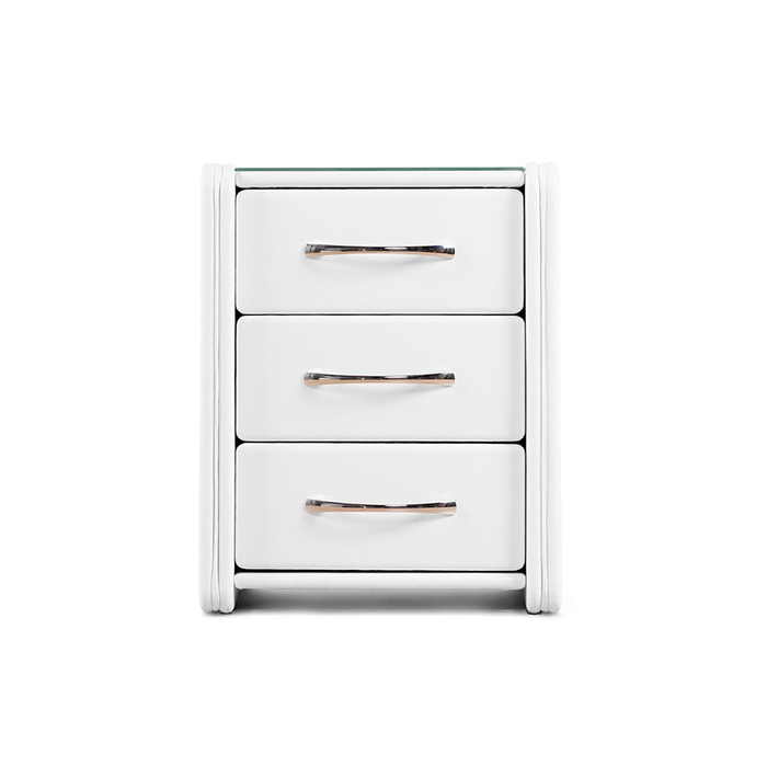 Тумба «Алеро», 3 ящика, 41 х 43,5 х 51,5 см, экокожа, цвет белый