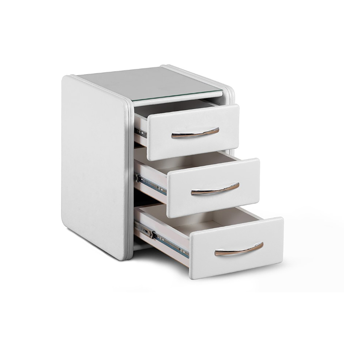 Тумба «Алеро», 3 ящика, 41 х 43,5 х 51,5 см, экокожа, цвет белый