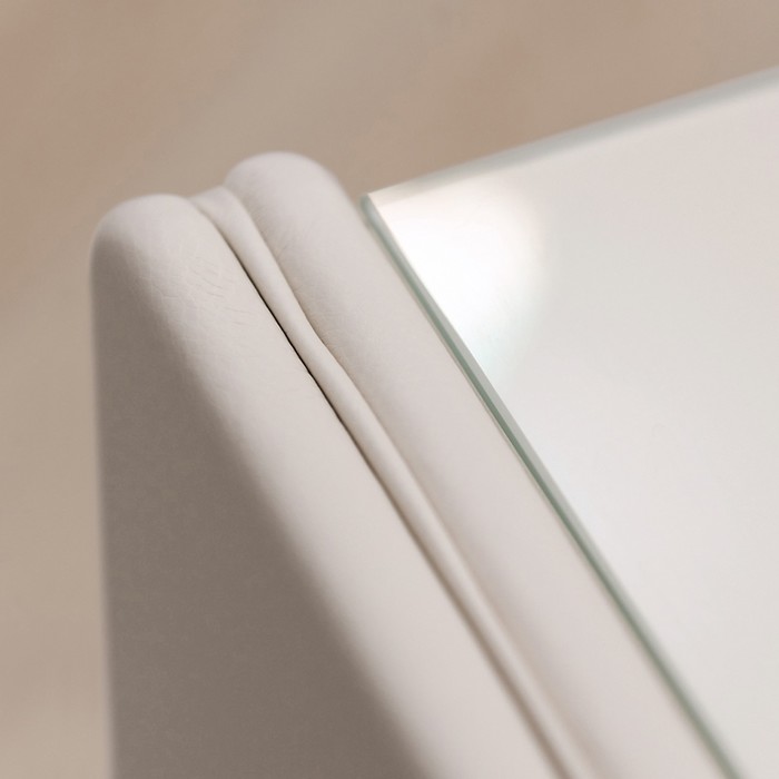 Тумба «Алеро», 2 ящика, 50 х 47 х 47,7 см, экокожа, цвет белый