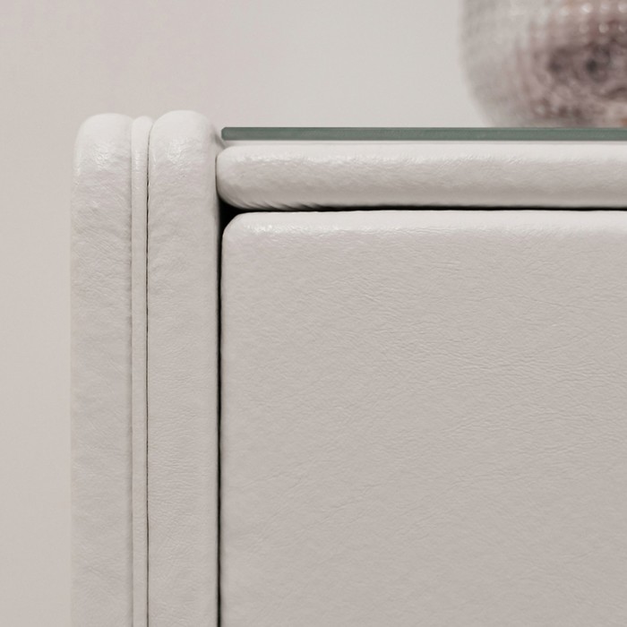 Комод «Алеро», 3 ящика, 101 х 37,5 х 76,5 см, экокожа, цвет белый