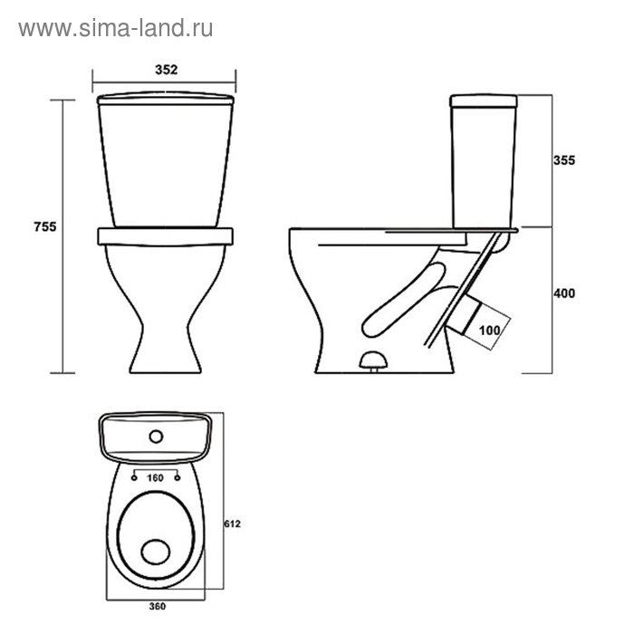 фото Унитаз-компакт «эталон комфорт», 1-режим, арматура alca plast, белый sanita