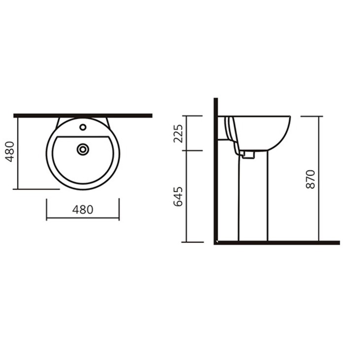 Умывальник "Art Flora" 48*48