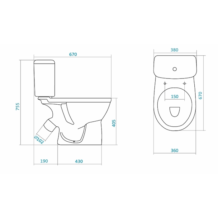 Унитаз-компакт Santek "Бореаль", тарельчатый, косой выпуск, арматура, сиденье softclose
