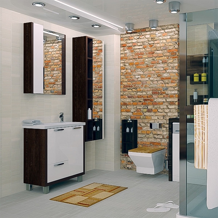 Шкаф-зеркало "Акватон" "Брайтон 80", цвет венге