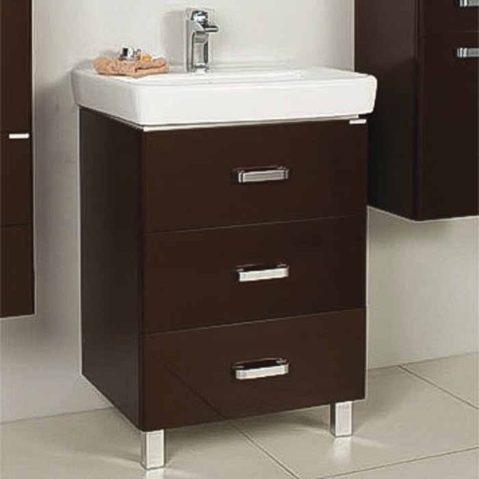 Комплект: тумба Акватон "Америна 60 М", цвет тёмно-коричневый, раковина "Тигода 60"