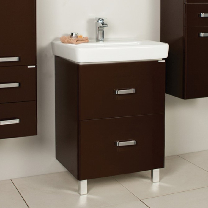 Комплект: тумба Акватон "Америна 60 H", цвет тёмно-коричневый, раковина "Тигода 60"