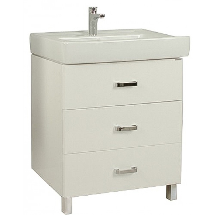 Тумба "Америна 80 М", с раковиной, цвет белый глянец