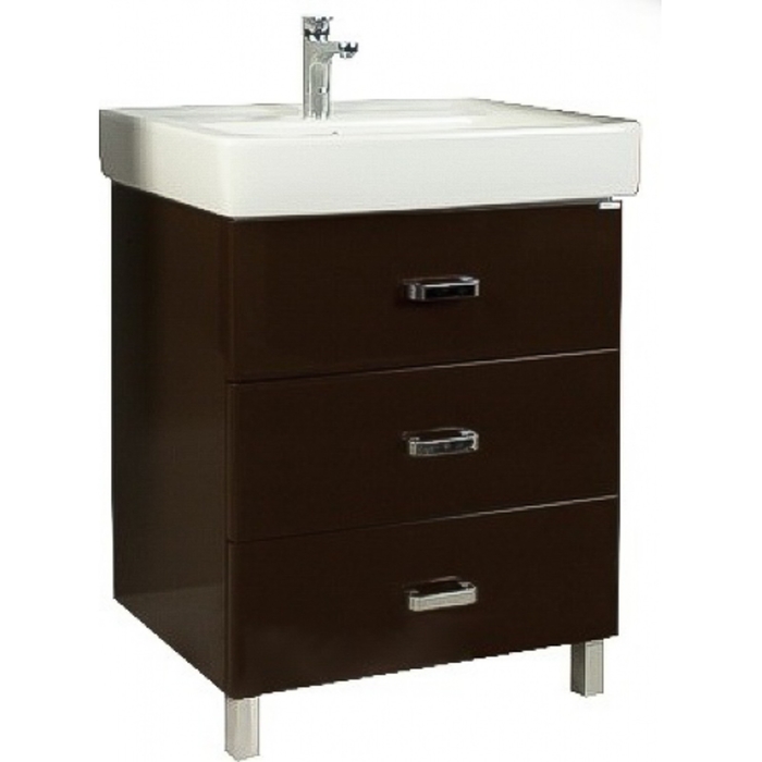 Комплект: тумба Акватон "Америна 80 М", цвет тёмно-коричневый, раковина "Тигода 80"