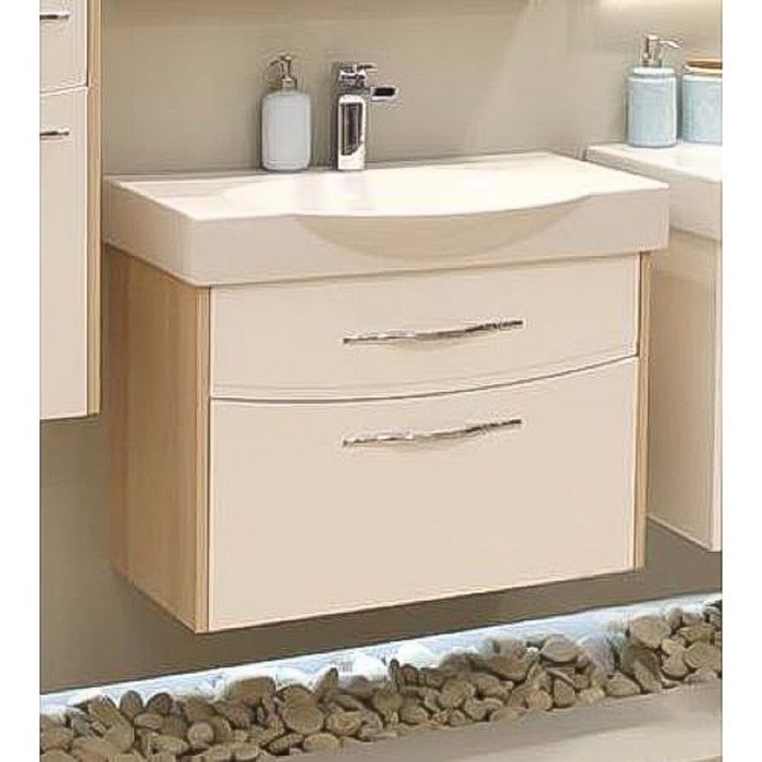 Комплект: тумба Акватон "Инфинити 76", цвет ясень коимбра, раковина Signo 76