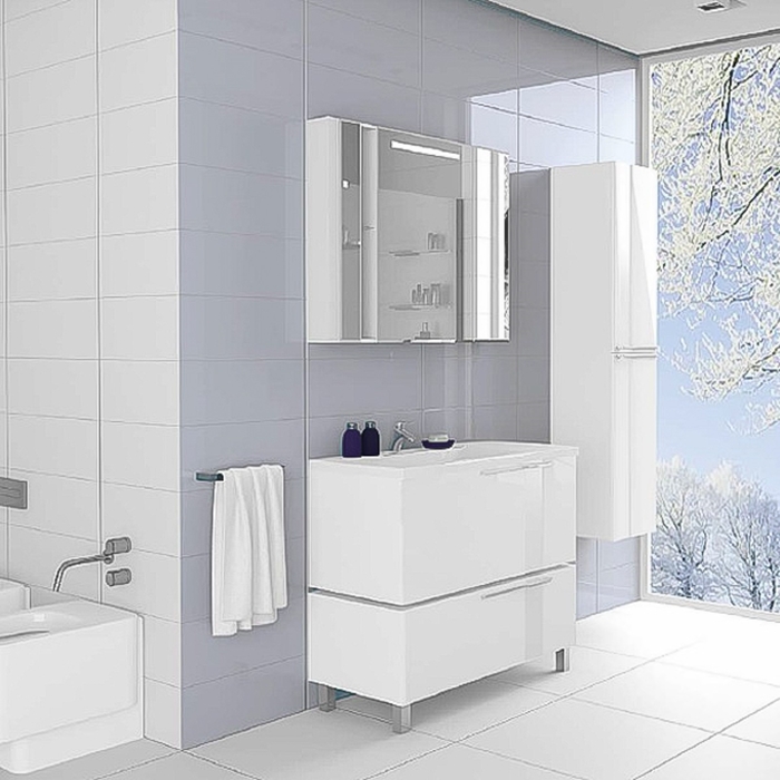 Комплект: тумба Акватон "Мароко 100", цвет белый, раковина "Тина 1000"