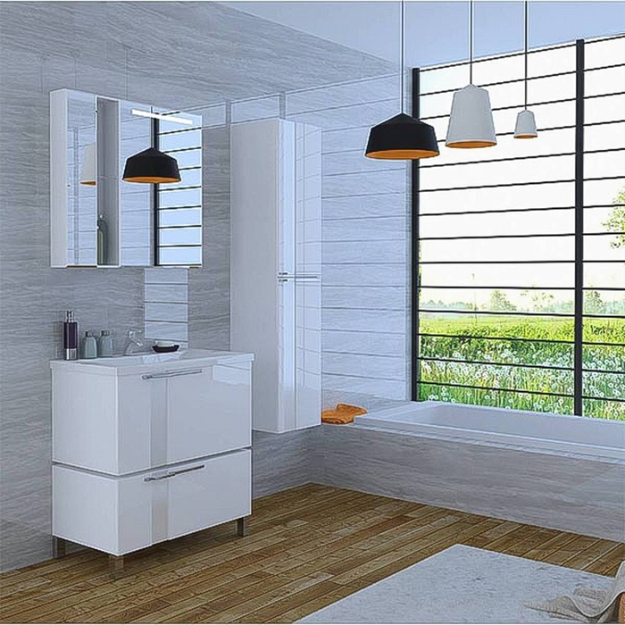 Комплект: тумба Акватон "Мароко 80", цвет белый, раковина "Тина 800"