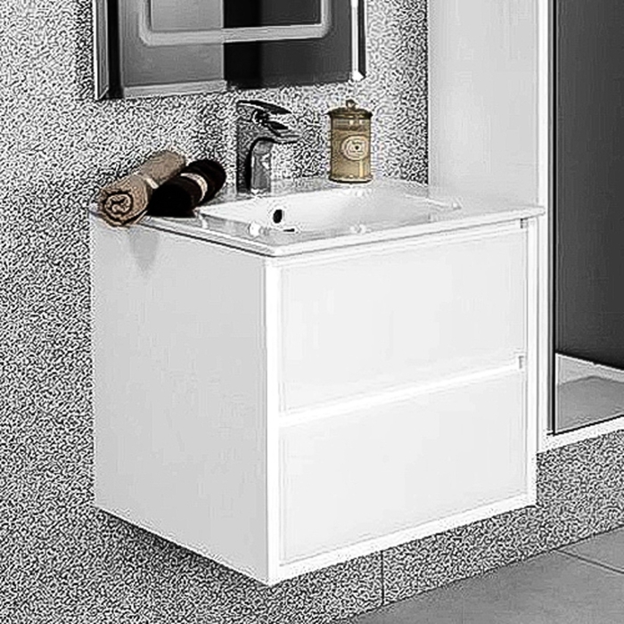 Комплект: тумба Акватон "Рамини 60", цвет белый, раковина Victoria Unik 600