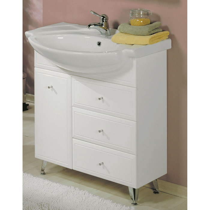 Комплект: тумба Акватон "Эмили 80М", цвет белый, раковина Serel 80М