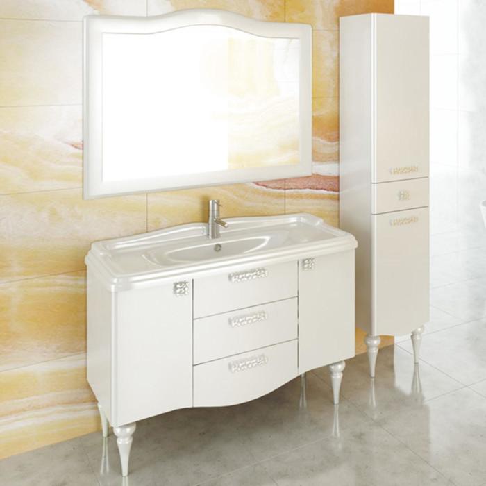 Тумба-комплект Comforty "Монако-120", с раковиной, цвет белый