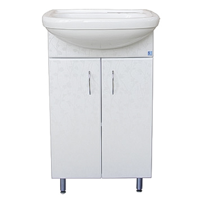 Тумба-комплект Iris "Альфана-3D", "Сакура", 85х53х30 см, с раковиной "Альфана-50"