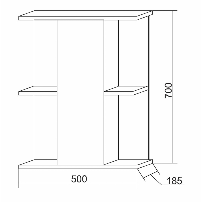 Шкаф-зеркало Iris "Мадрид" 500/с 3D, черный цветы