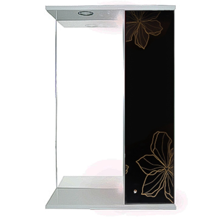 Шкаф-зеркало Iris "Панда" 550/с 3D, черные цветы