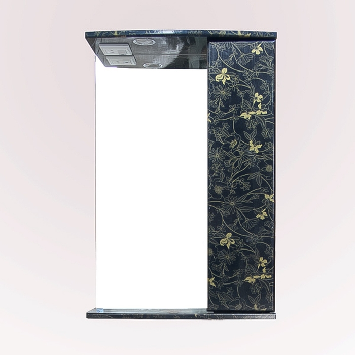 Шкаф-зеркало Iris "Панда" 550/с 3D, черные цветы