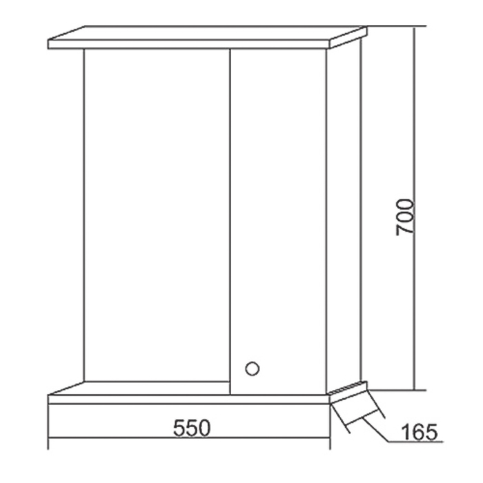 Шкаф-зеркало Iris "Панда" 550/с 3D, черные цветы