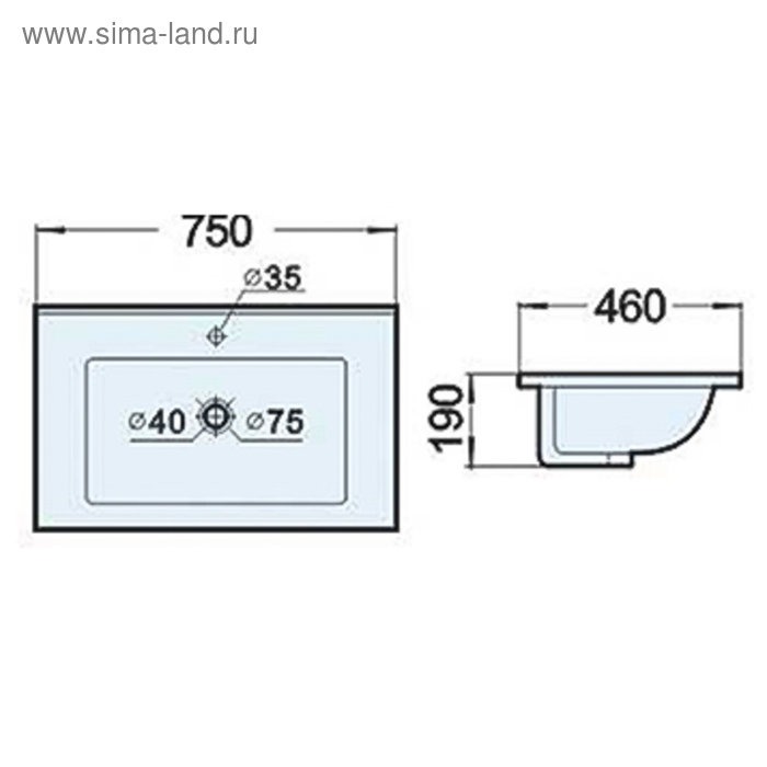 фото Раковина comforty 75е