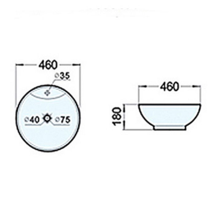 Раковина COMFORTY PZ-6039 (накладная, с отв. под смеситель и перелив)