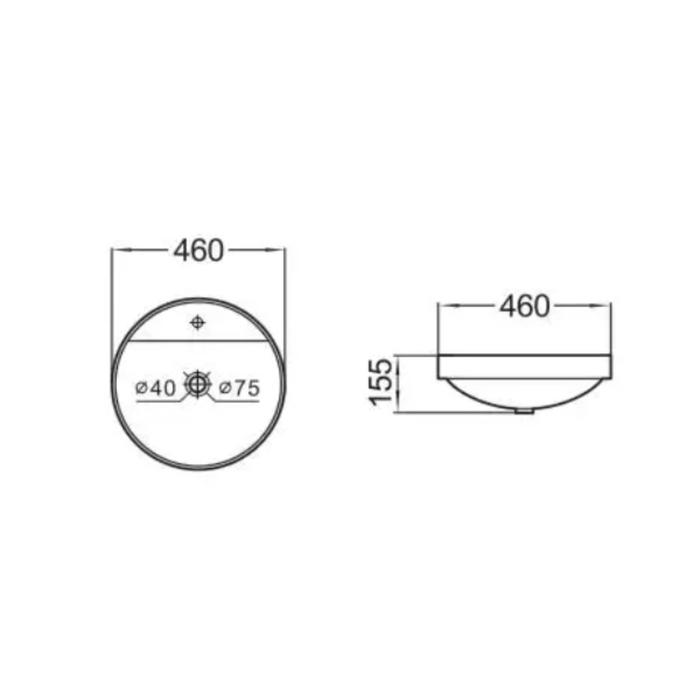 Раковина COMFORTY PZ-8005 (врезная, с отв. под смеситель и перелив)