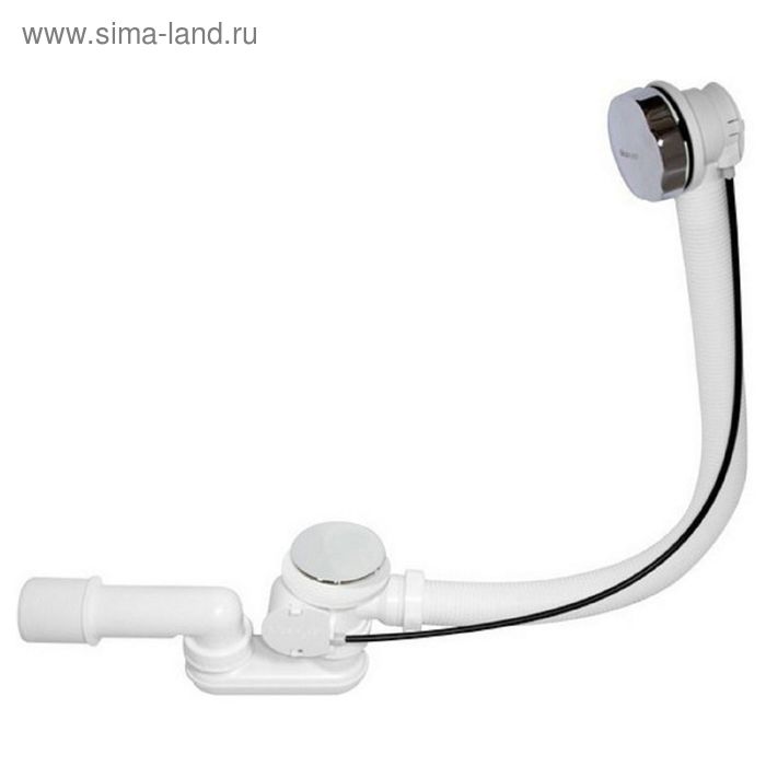 Сифон для ванны Alcaplast A55KM, автомат, комплект, металл сифон для ванны alcaplast автомат комплект металл a55gold 80 ru 01