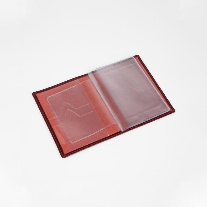 Обложка для автодокументов, красный крокодил