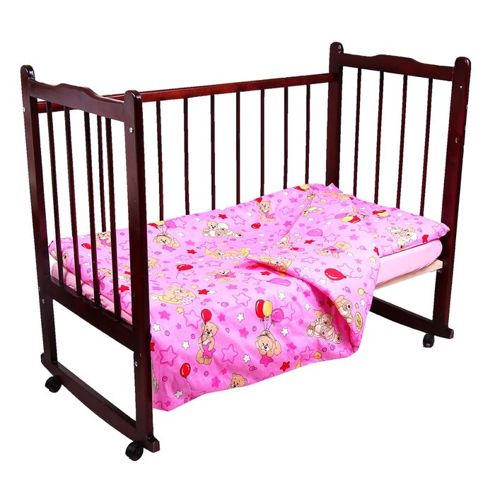 Детское постельное бельё Карамелька Мишки розовый 112*147см, 60*100*20 см пр.на рез., 40*60 см 1 шт., трикотаж хлопок