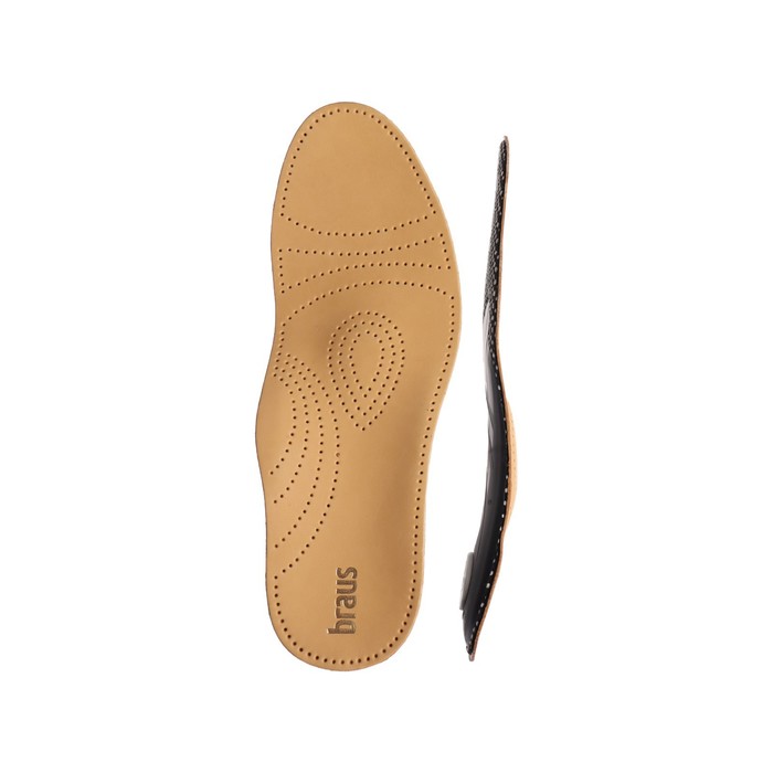 фото Стельки для обуви амортизирующие, с жёстким супинатором, 37-38 р-р, 24 см, пара, цвет светло-коричневый braus