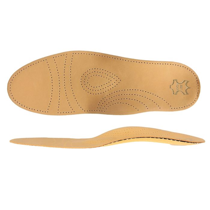 Стельки для обуви амортизирующие, с жёстким супинатором, 45-46р-р, пара, цвет светло-коричневый