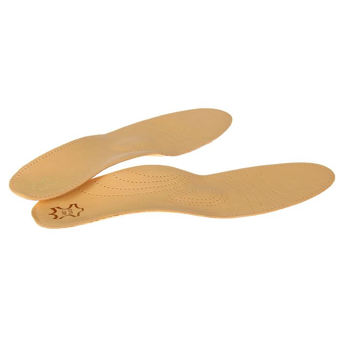 Стельки для обуви амортизирующие, с жёстким супинатором, 45-46р-р, пара, цвет светло-коричневый