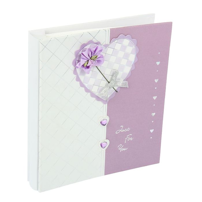 Фотоальбом на 100 фото 10х15 см "Свадебный с цветком" МИКС