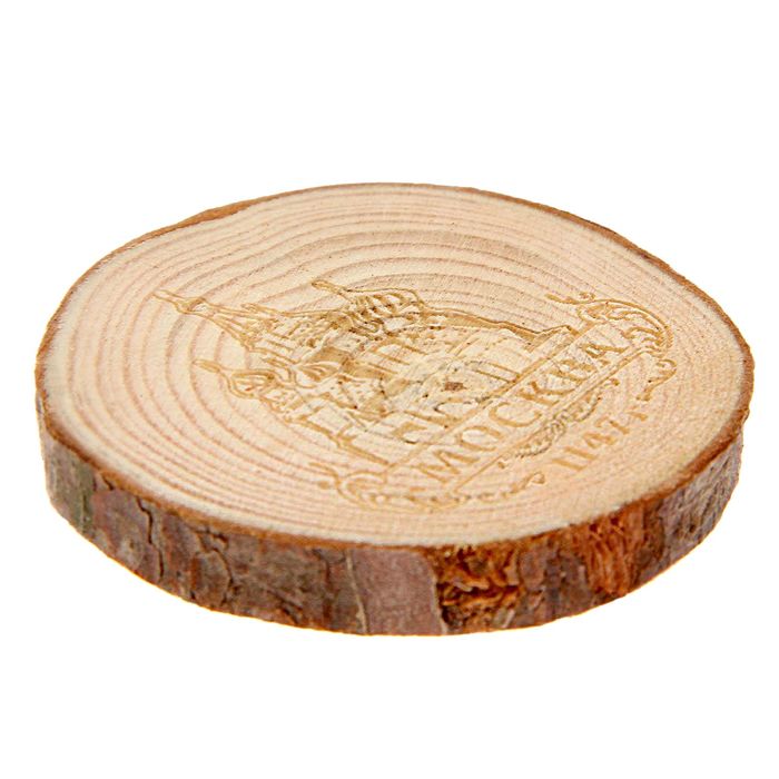 Магнит спил дерева «Москва»