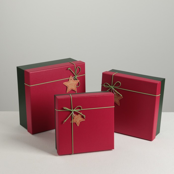 Набор коробок 3в1 "Классика", 24 х 24 х 11 - 20 х 20 х 7 см МИКС